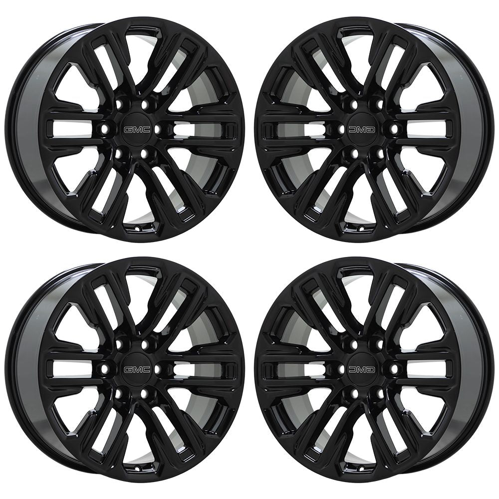 20" GMC Sierra Yukon 1500 Gloss Black wheels rims Factory OEM set 14024